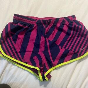 Nike women’s DRI – FIT athletic shorts, small, navy/ purple